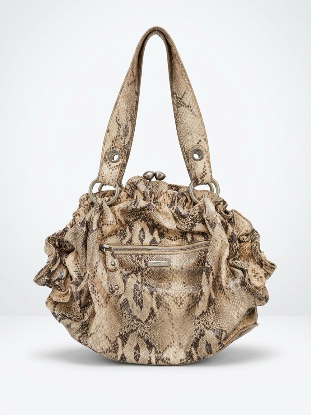 Y2K Jessica Simpson Faux Leather Faux Snake Skin Soho Boho Shoulder Bag Purse - Picture 1 of 12